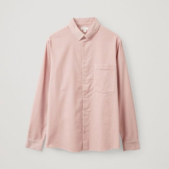 COS Men's Regular-Fit Blush Pink Cotton Corduroy Shirt - Picture 3 of 9
